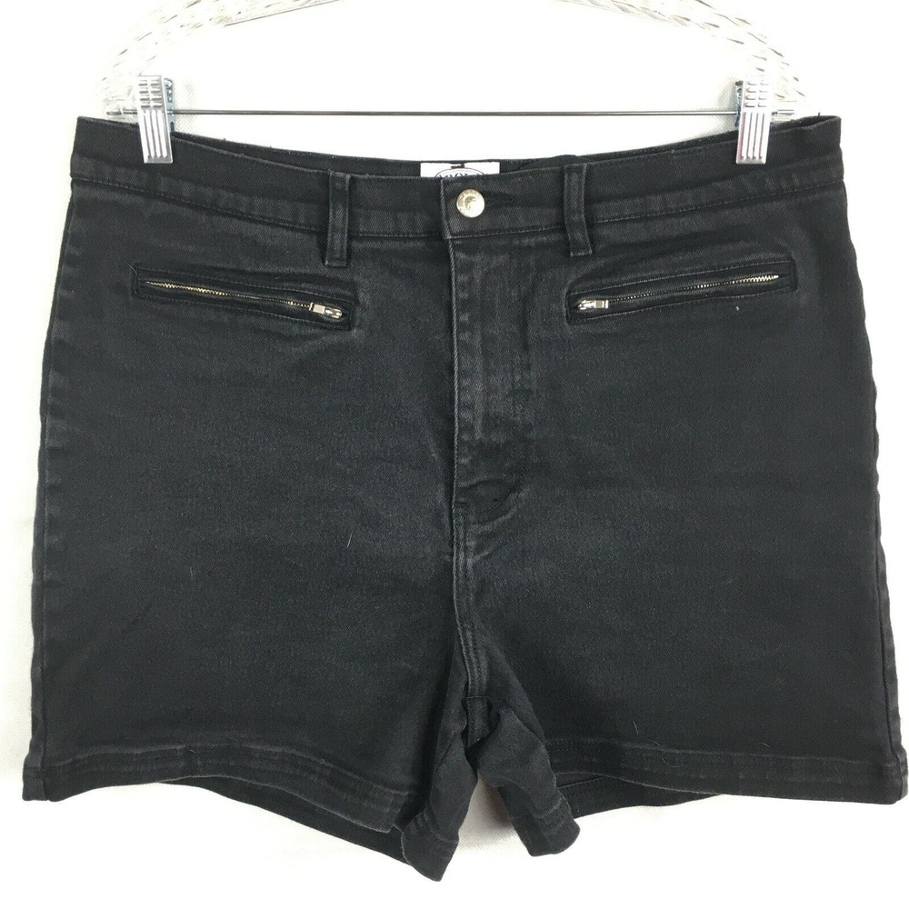 Carolina Blues Shorts Womens Sz 18W Vintage Black‎ Denim Mom Jean Stretch Zip